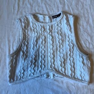 White, Cropped Sweater Tank Top